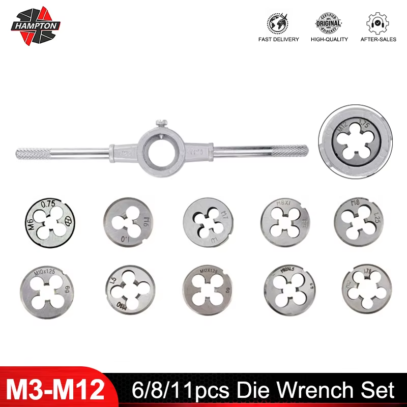 Cnc Router Bit - Hampton 6pcs/8pcs/11pcs Thread Die Wrench Set